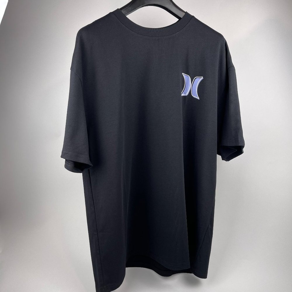 Modern Black Graphic T-Shirt with Stylish Logo Design